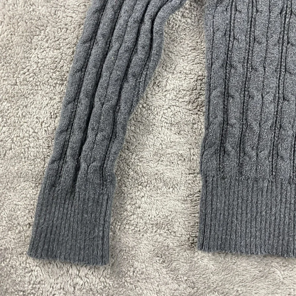 St. John's Bay Turtleneck Long Sleeve Cable Knit‎ Sweater Womens Medium Gray
